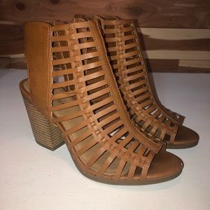 Brown Caged Ankle Boot Sandals